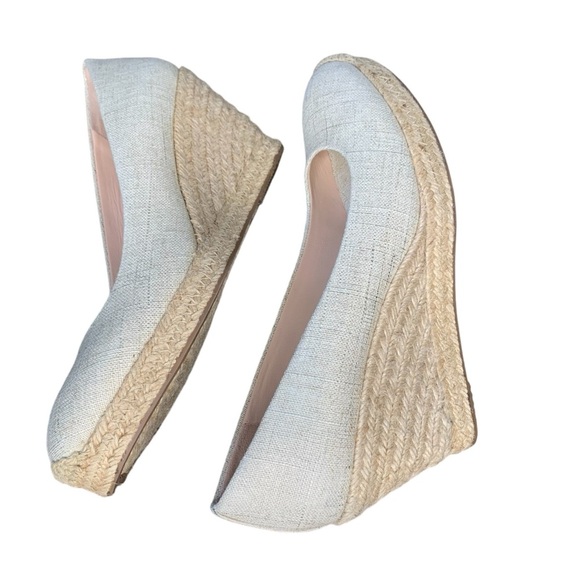 J. Crew Seville natural/metallic gold espadrille wedge jute heel. EUC Size 9.5 - Picture 9 of 10